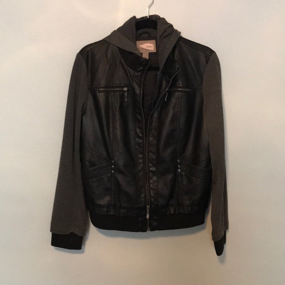 Layered Leather Jacket